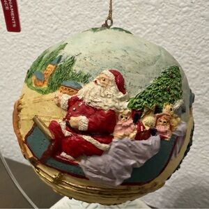 Santa Claus Reindeer Sleigh 3D Christmas Tree Ornament